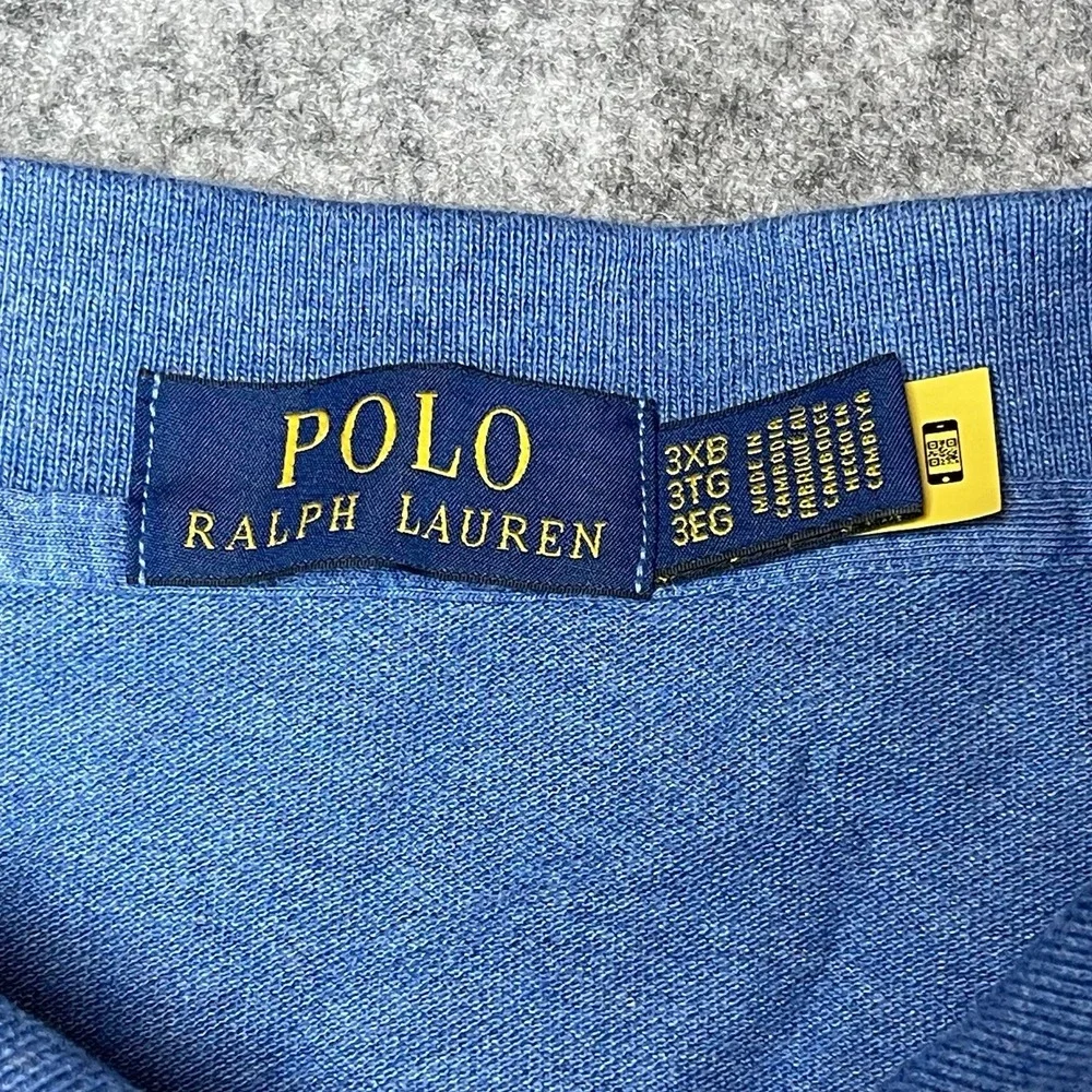 Polo Ralph Lauren Polo Shirt Mens 3XB Big Blue Embroidered Pony Knit Golf
